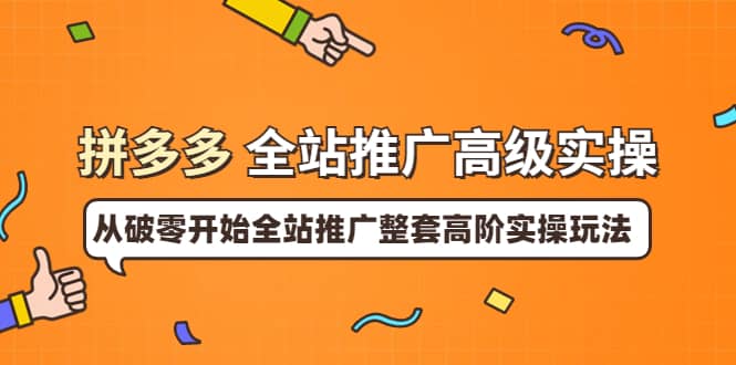 拼多多全站推广高级实操：从破零开始全站推广整套高阶实操玩法