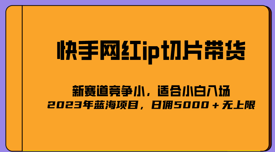 2023爆火的快手网红IP切片，号称日佣5000＋的蓝海项目，二驴的独家授权