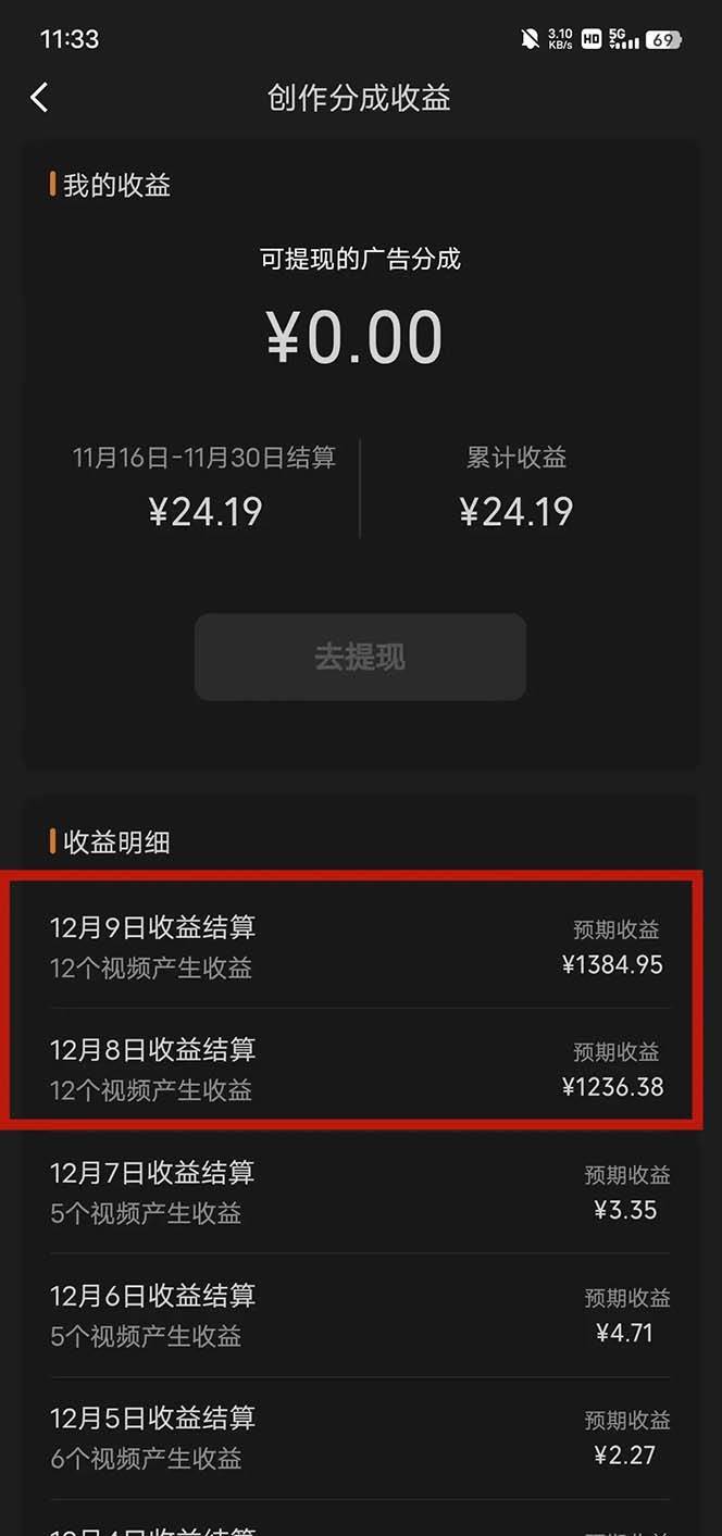 视频号分成计划小项目：几天时间就可以爆一条，两天就可以跑1000+利润