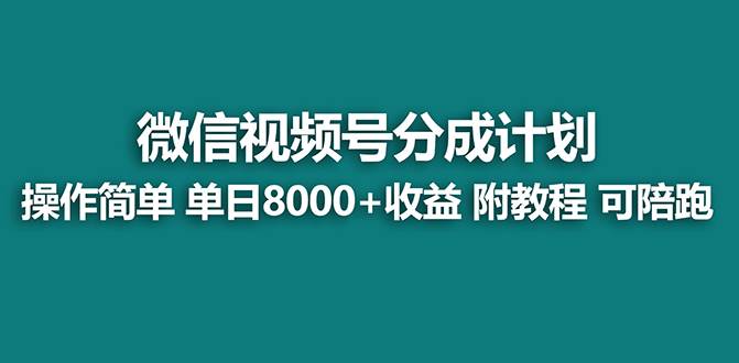 【蓝海项目】视频号分成计划最新玩法，单天收益8000+，附玩法教程，24年...