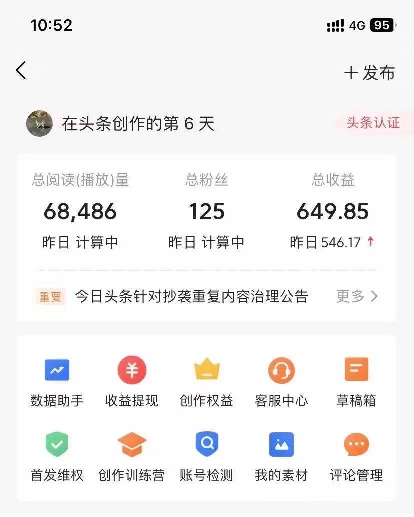 利用AI工具无脑复制粘贴撸头条收益 每天2小时 稳定月入5000+互联网入门...